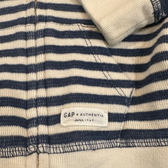 Baby Gap Boys Matching Navy Blue striped set : zip up hoodie & shorts 6-12 month - Picture 3 of 9
